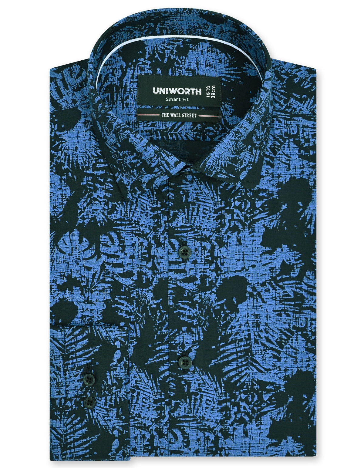 Printed M Blue Tailored Smart Fit Shirt FS829SF-14.5