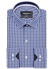 Check Navy Classic Fit Shirt FS1167RF-14.5