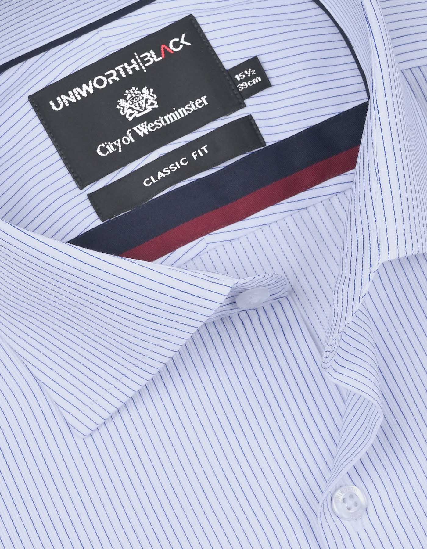 Stripe Navy Classic Fit Shirt FS2904-1RF-15