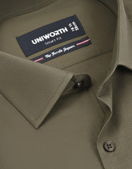 Plain Army Green Tailored Smart Fit Shirt FS1657-2SF-15