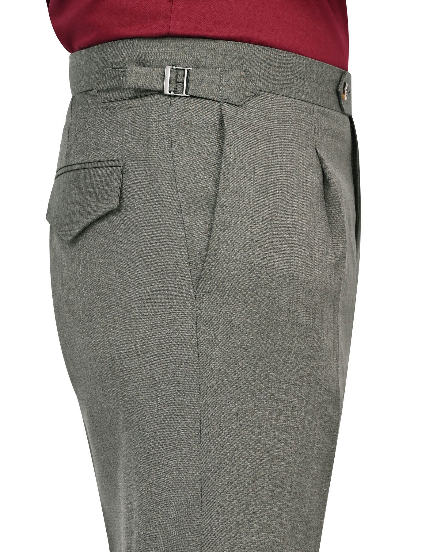 L Olive Plain Formal Trouser Tailored Smart Fit FT510S-32