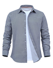 Blue Basic Geometric Casual Shirt CS2443R-L
