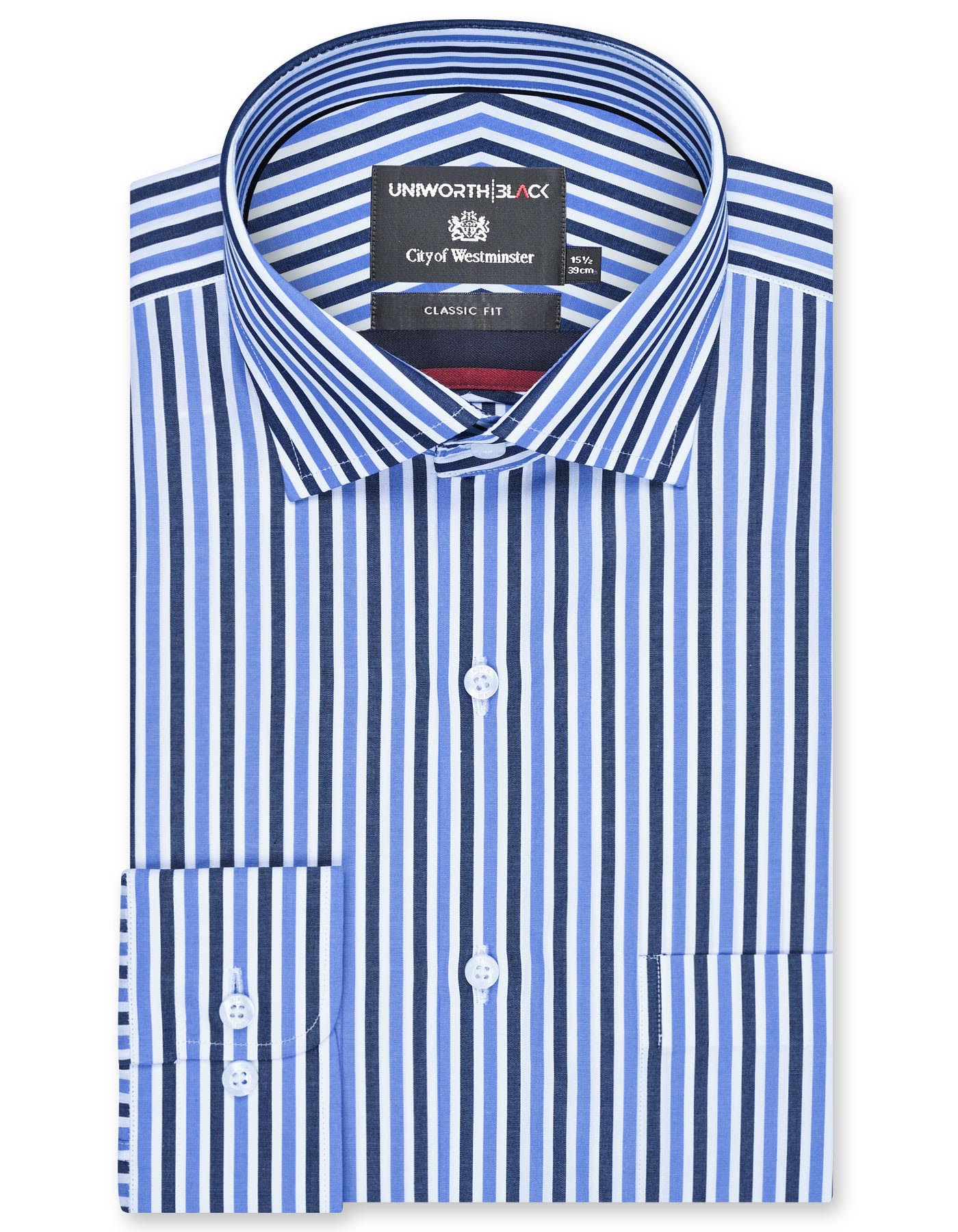 Stripe Blue Classic Fit Shirt FS2876RF-14.5