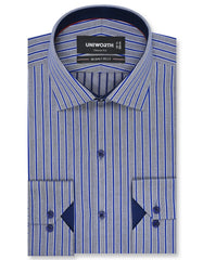 Stripe Royal Blue Classic Fit Shirt FS2774-1RF-14.5