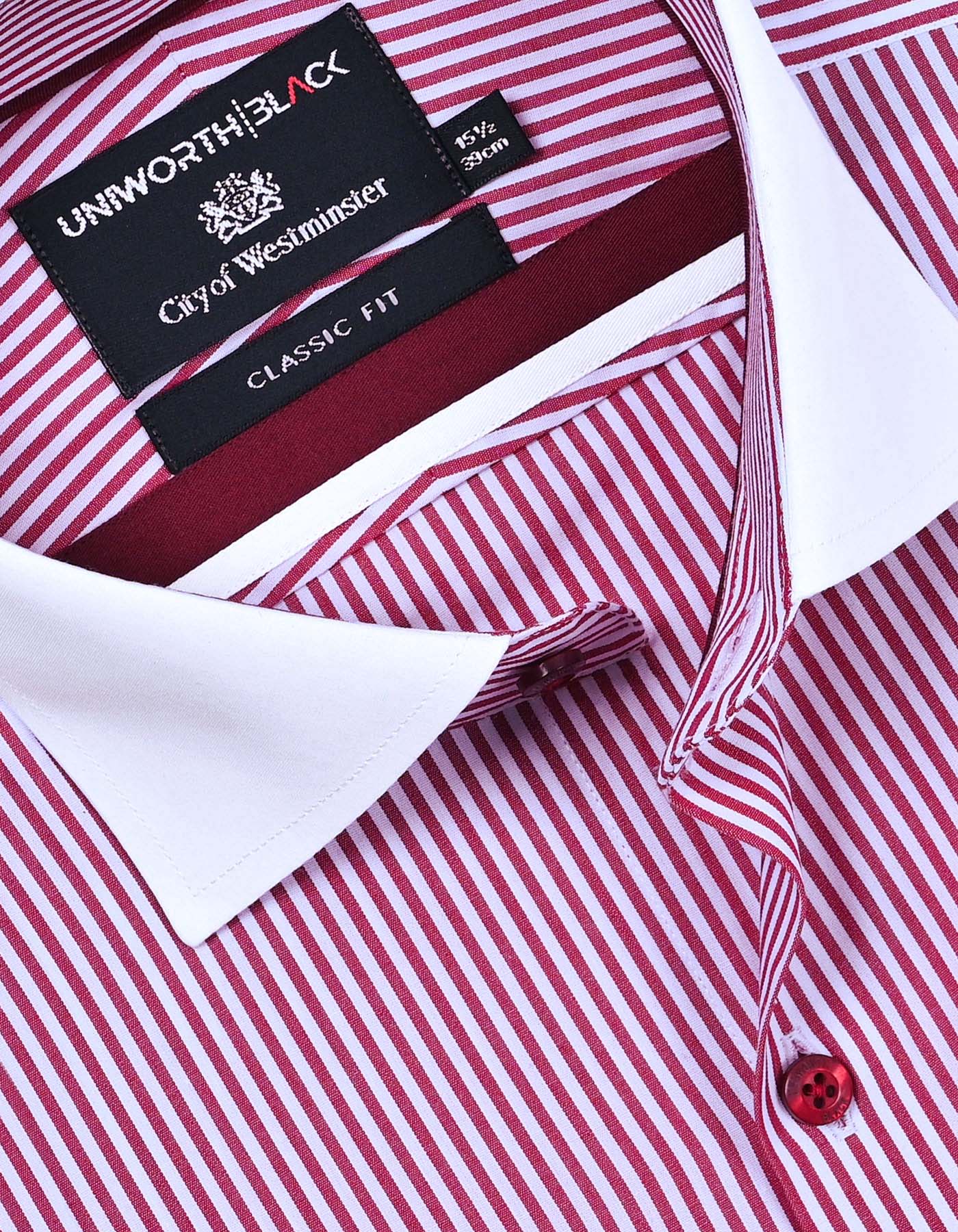 Stripe Maroon Classic Fit Shirt FS2872-2RF-15