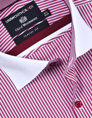 Stripe Maroon Classic Fit Shirt FS2872-2RF-15