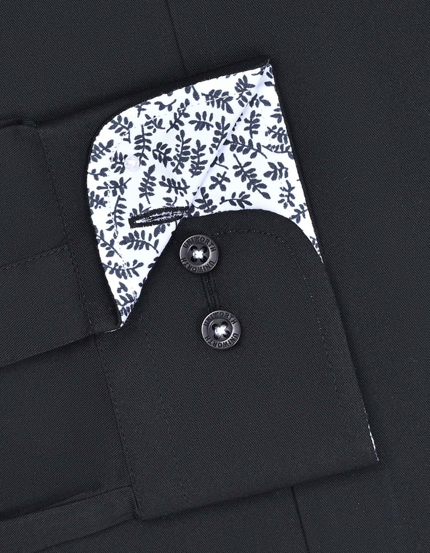 Plain Black Tailored Smart Fit Shirt FS1600-4SF-15.5
