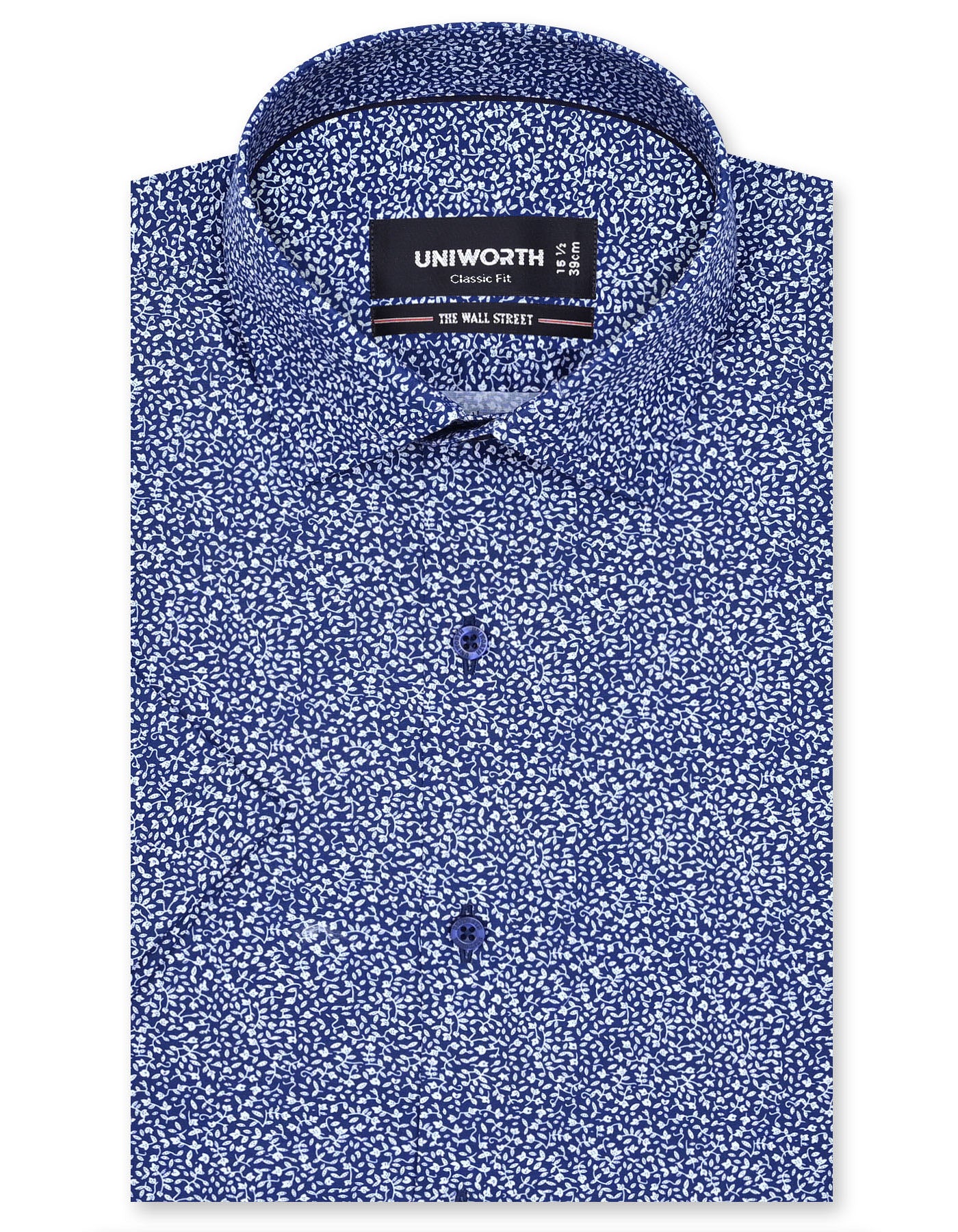 Printed Navy Classic Fit Shirt FS816RH-14.5