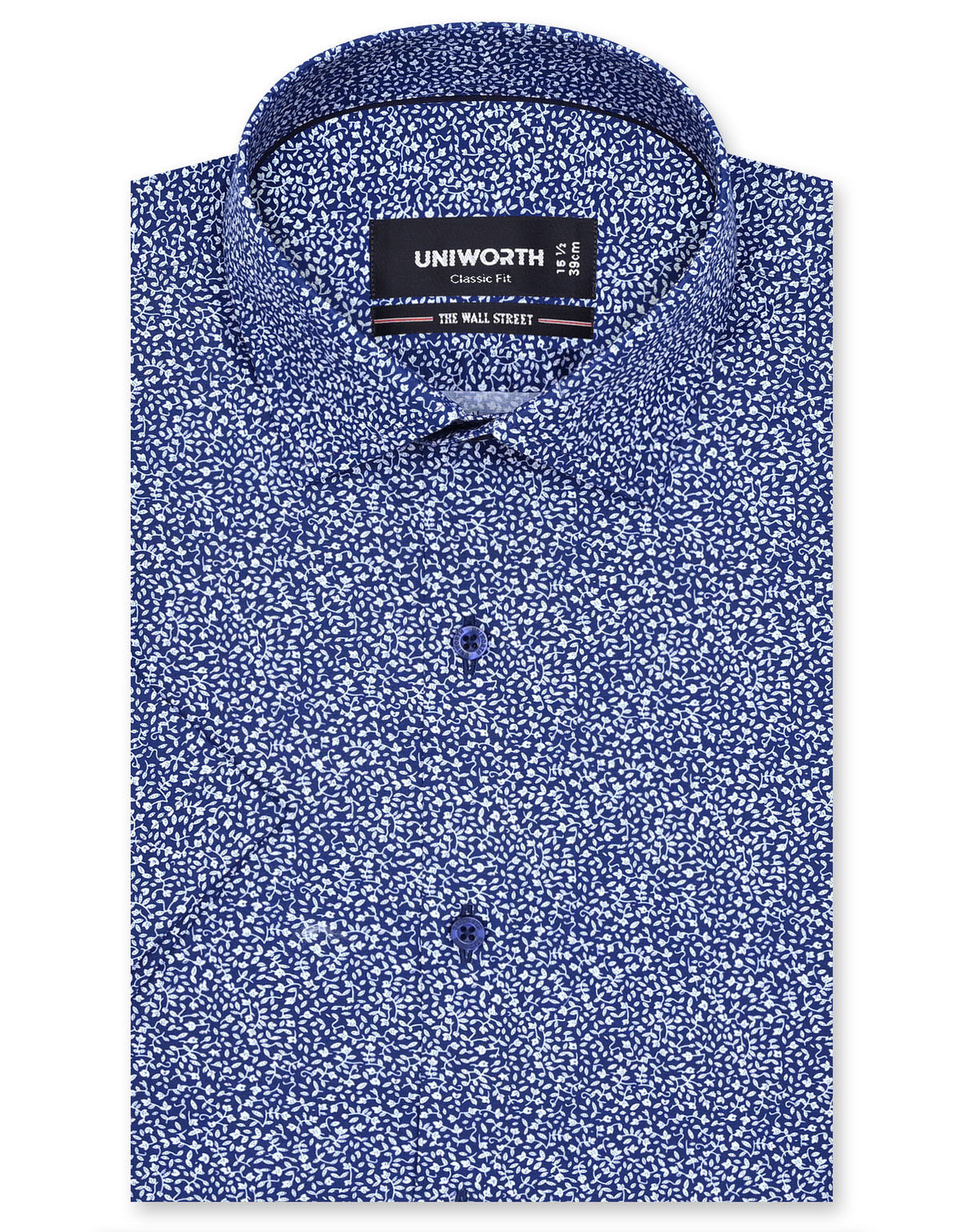 Printed Navy Classic Fit Shirt FS816RH-14.5