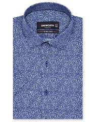 Printed Navy Classic Fit Shirt FS816RH-14.5