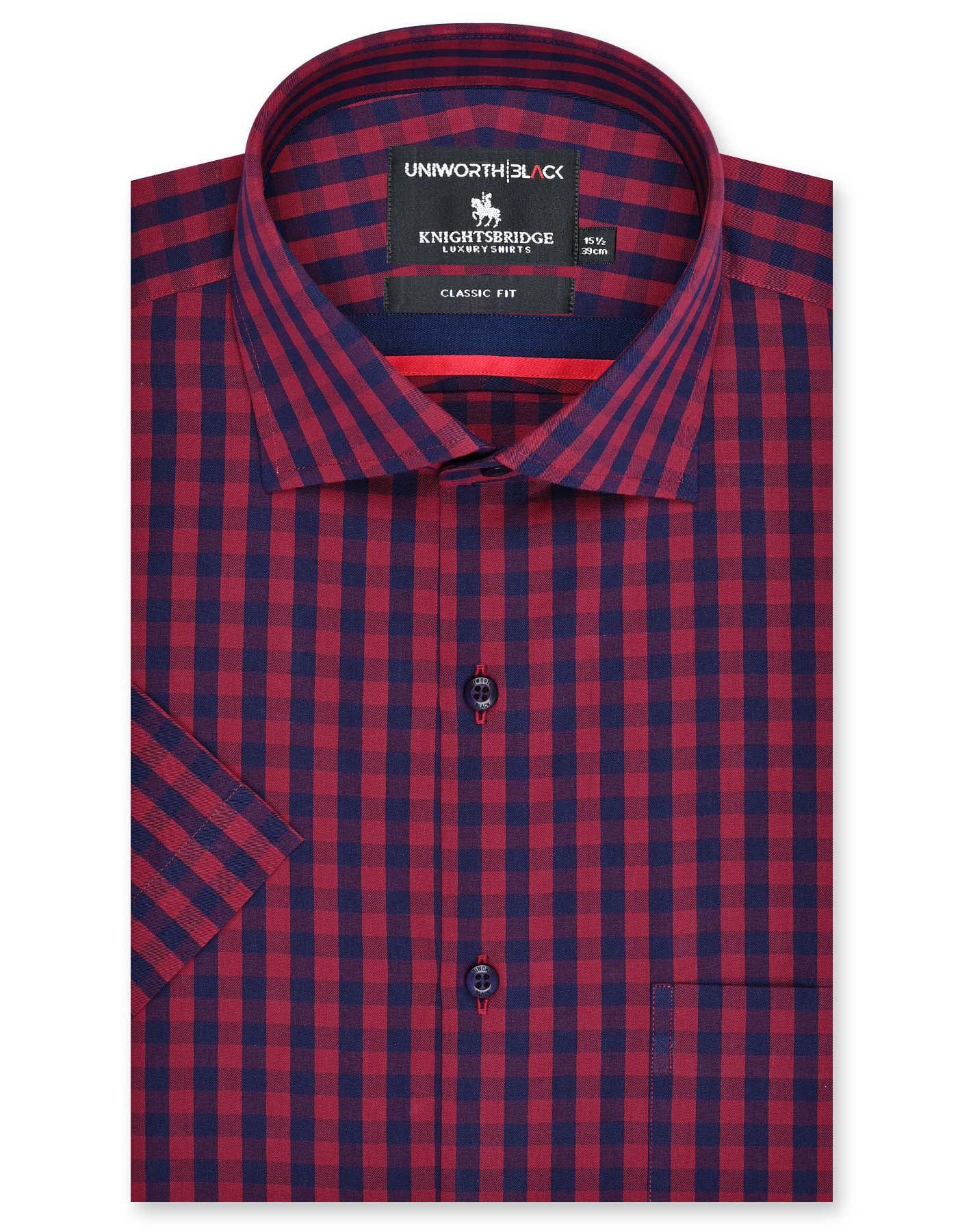 Check Maroon Classic Fit Shirt FS2952RH-14.5