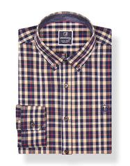 Navy Embriodery Check Casual Shirt CS2367-1R-S