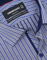 Stripe Royal Blue Classic Fit Shirt FS2774-1RF-15
