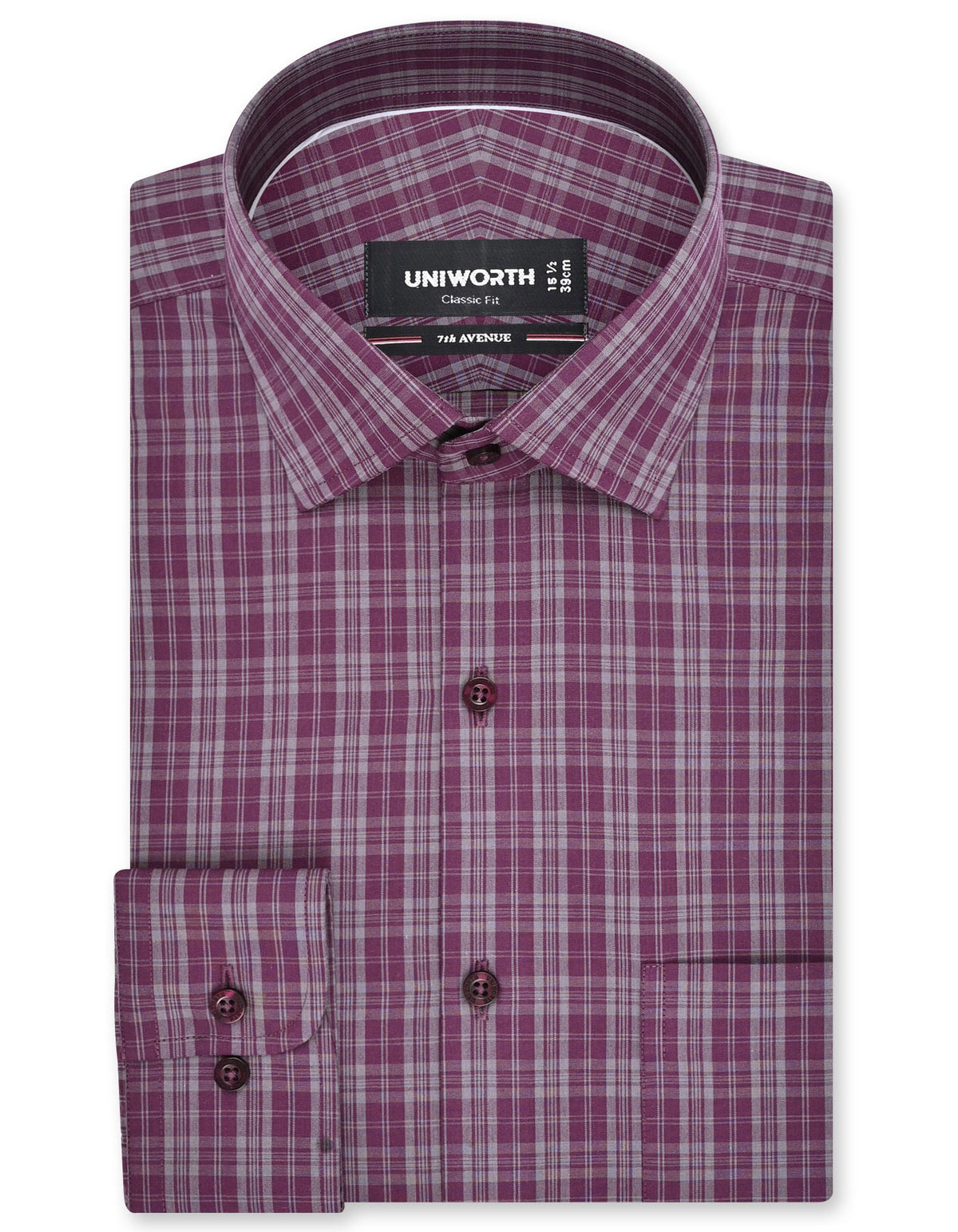 Check Maroon Classic Fit Shirt FS1160RF-14.5