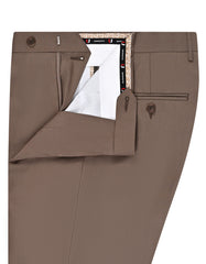 L Brown Plain Formal Trouser Tailored Smart Fit FT609-1S-32