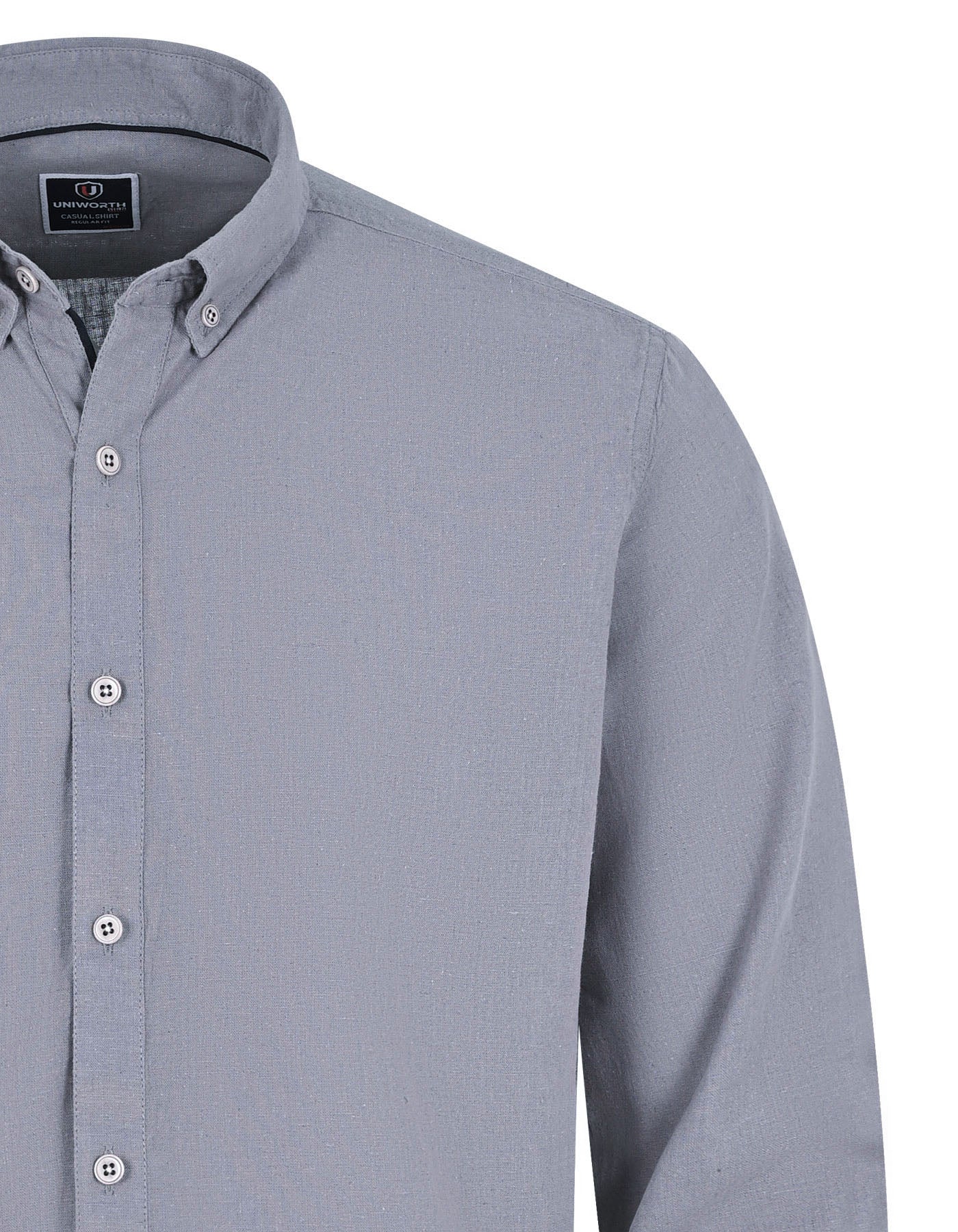 Grey Embriodery Plain Casual Shirt CS2370-1R-XL