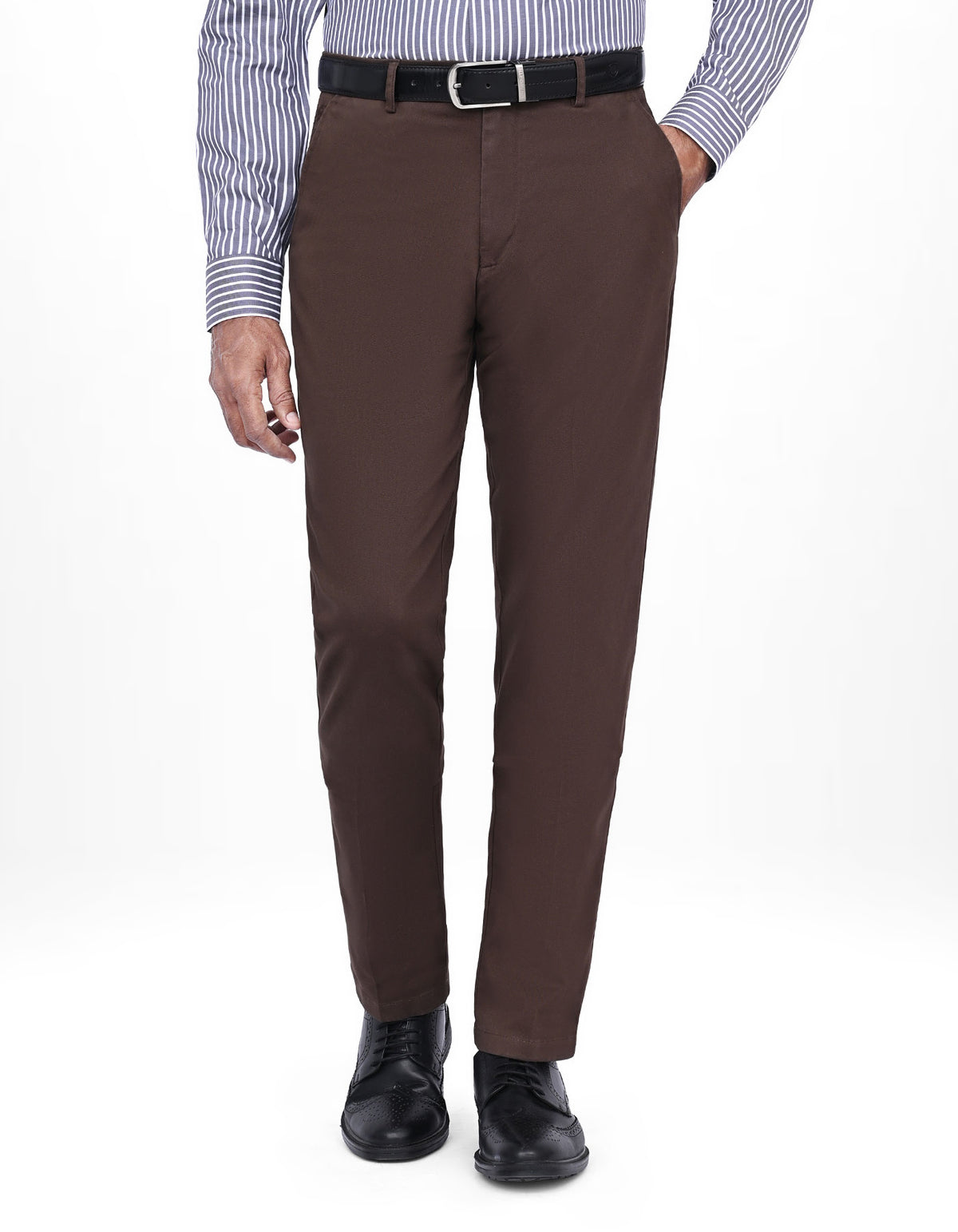 Chocolate Smart Fit Cotton Trouser FTC2530S-32