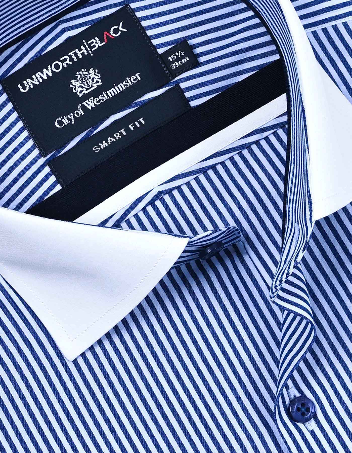 Stripe Navy Tailored Smart Fit Shirt FS2871-2SF-15