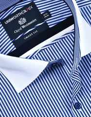 Stripe Navy Tailored Smart Fit Shirt FS2871-2SF-15