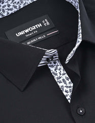 Plain Black Tailored Smart Fit Shirt FS1600-4SF-15