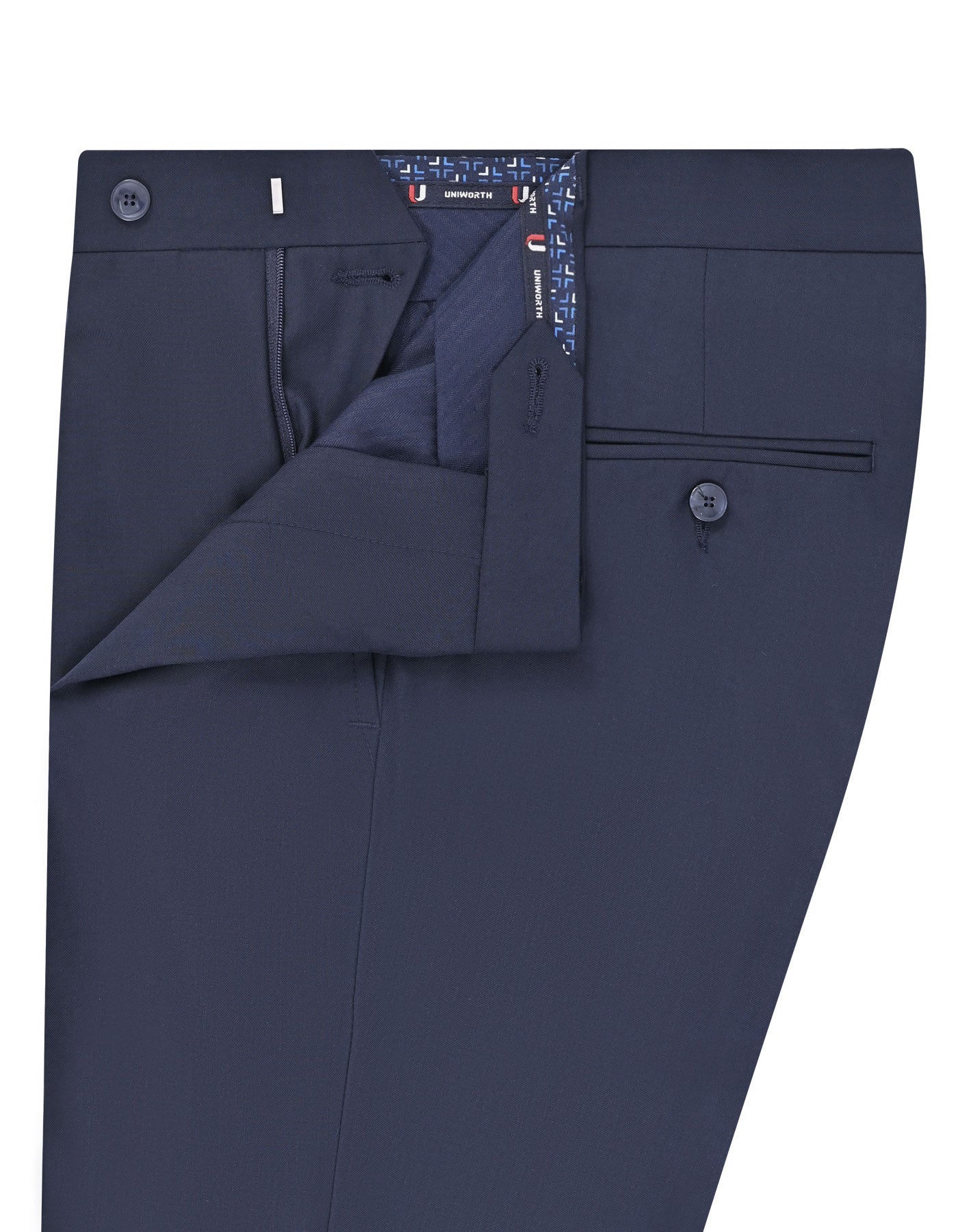 Navy Plain Formal Trouser Tailored Smart Fit FT608-1S-32