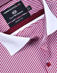 Stripe Maroon Tailored Smart Fit Shirt FS2872-2SF-15