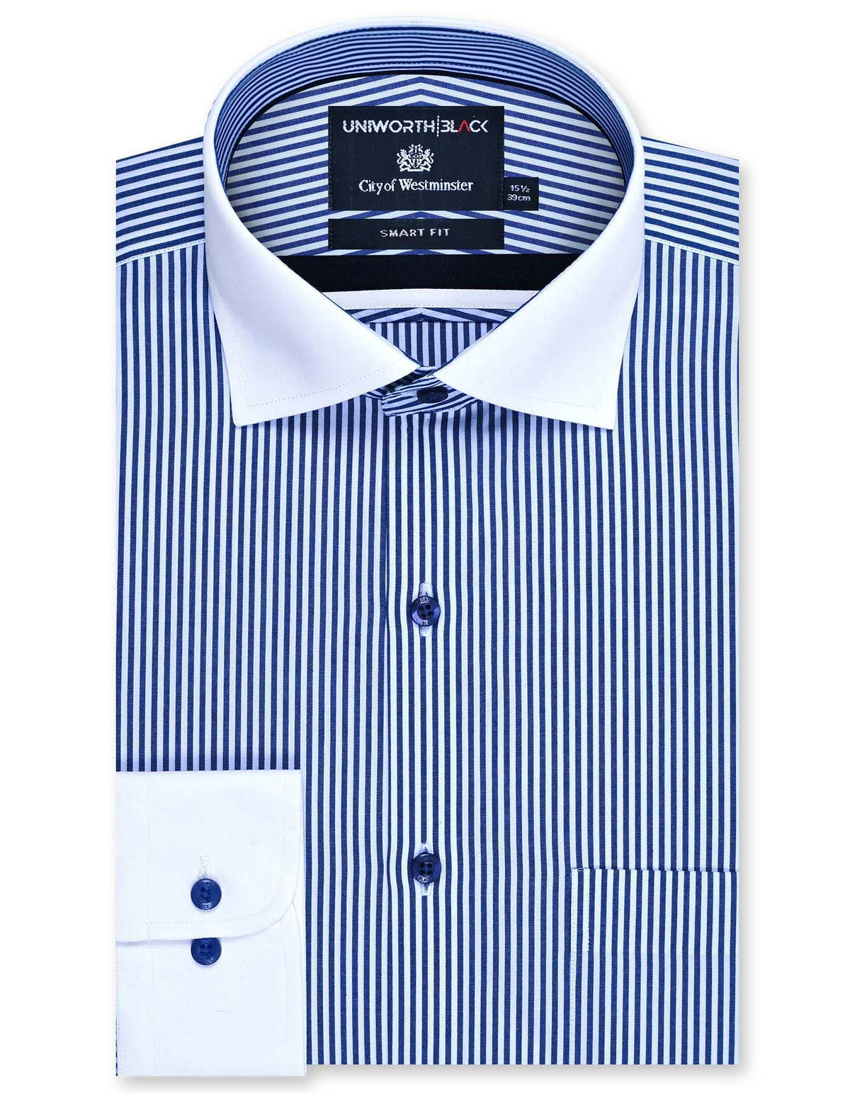Stripe Navy Tailored Smart Fit Shirt FS2871-2SF-14.5
