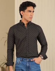 Black Basic Dotted Casual Shirt CS2444R-M
