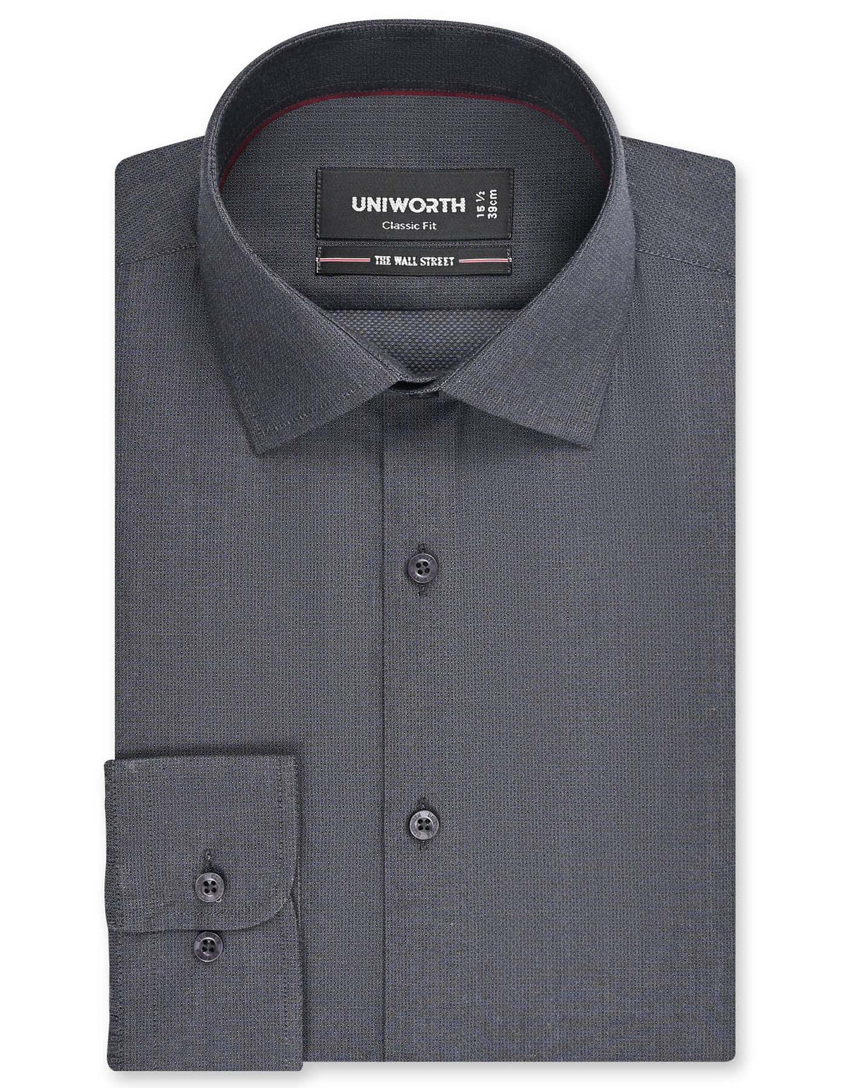 Self Grey Classic Fit Shirt FS20459RF-14.5