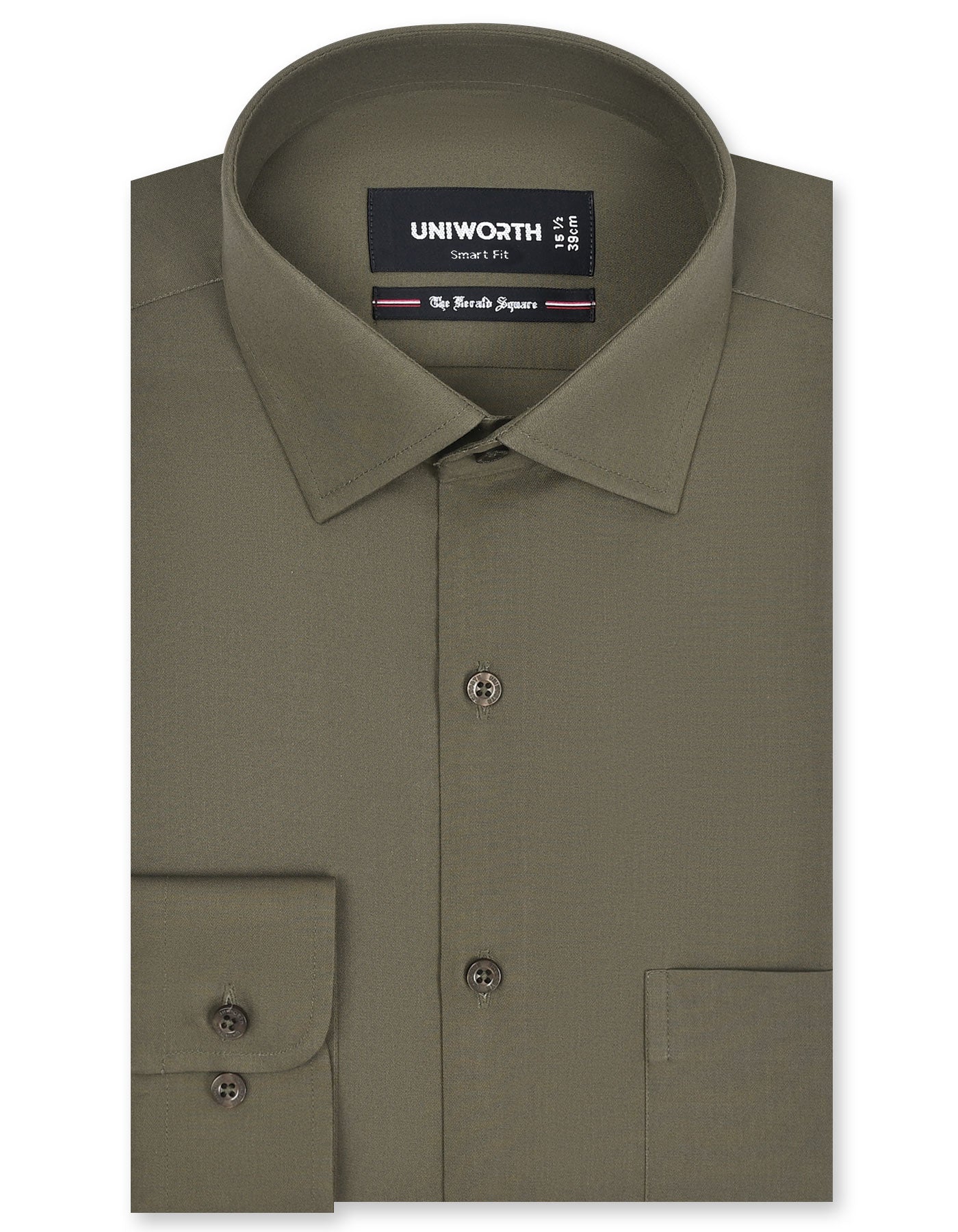Plain Army Green Tailored Smart Fit Shirt FS1657-2SF-14.5