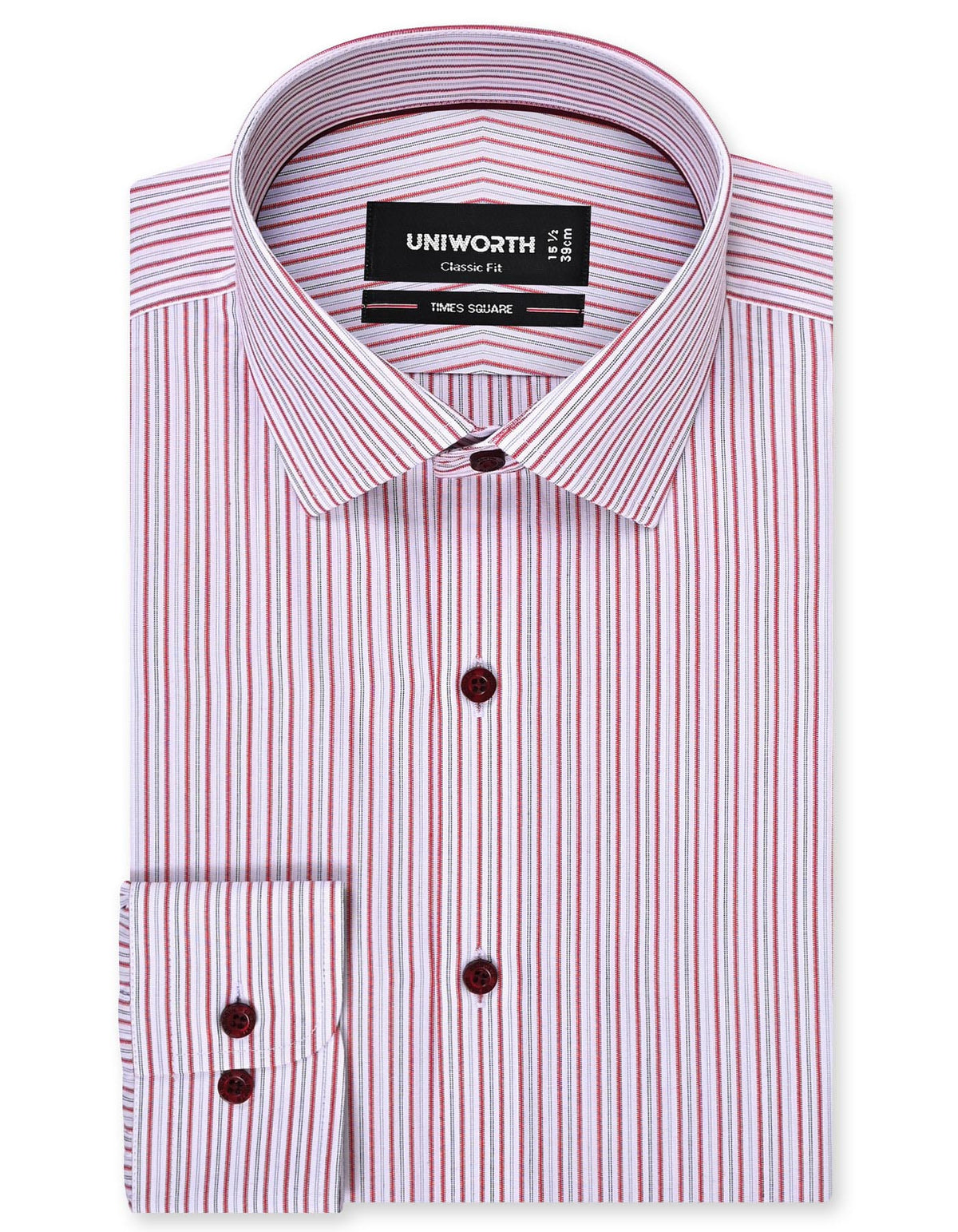 Stripe Red Classic Fit Shirt FS2864-1RF-14.5