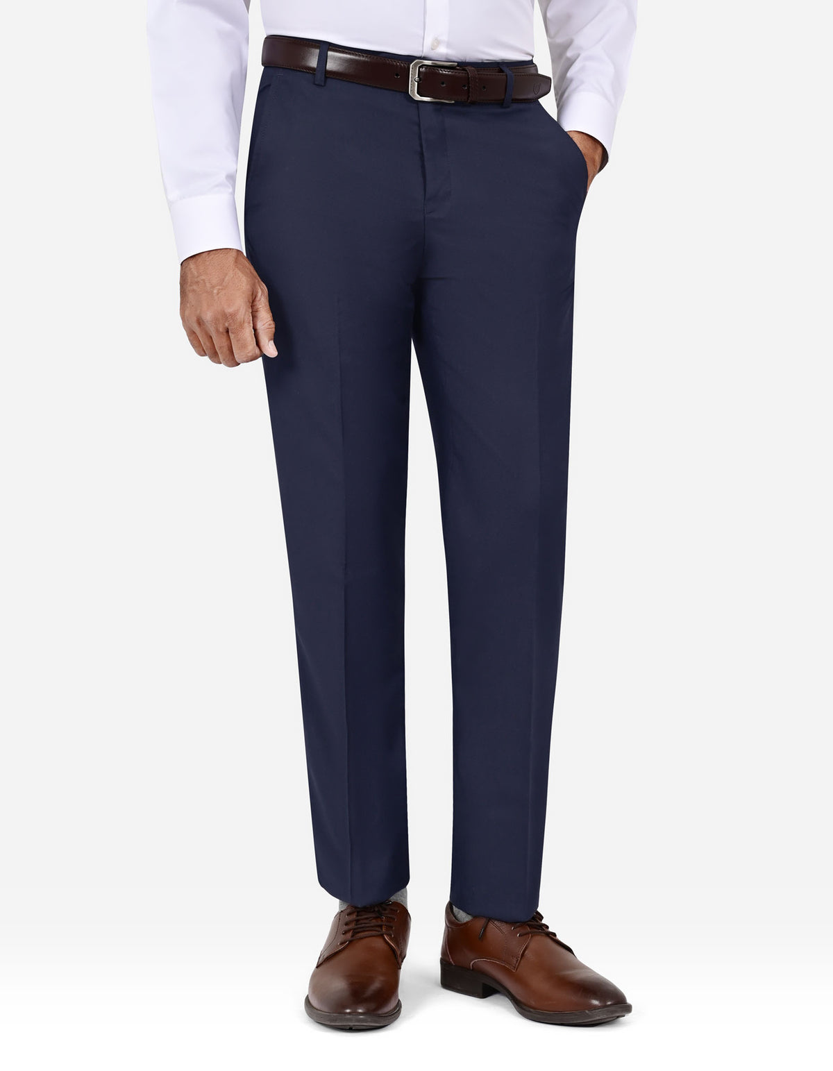 Navy Plain Formal Trouser Smart Fit FT2688S-30