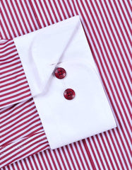 Stripe Maroon Classic Fit Shirt FS2872-2RF-15.5