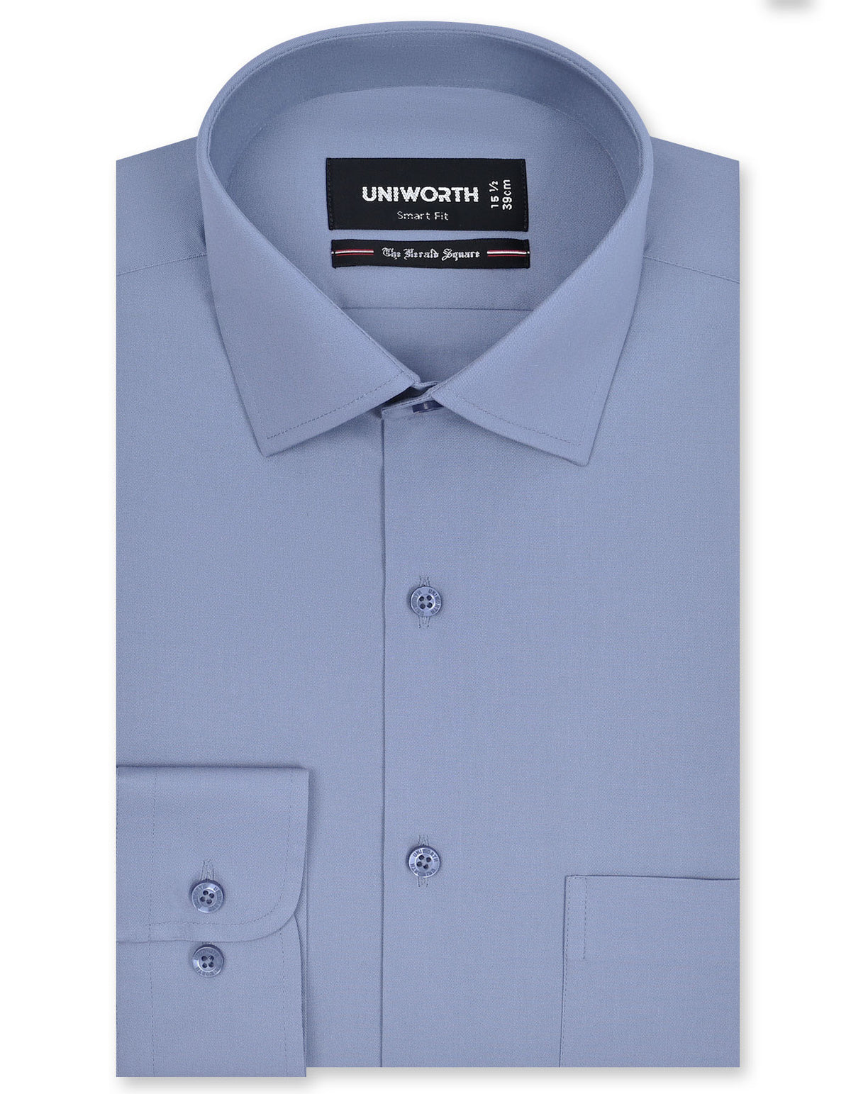 Plain L Grey Tailored Smart Fit Shirt FS1636-1SF-14.5