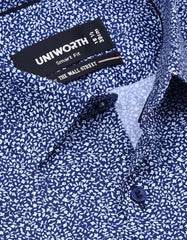 Printed Navy Smart Fit Shirt FS816SH-15