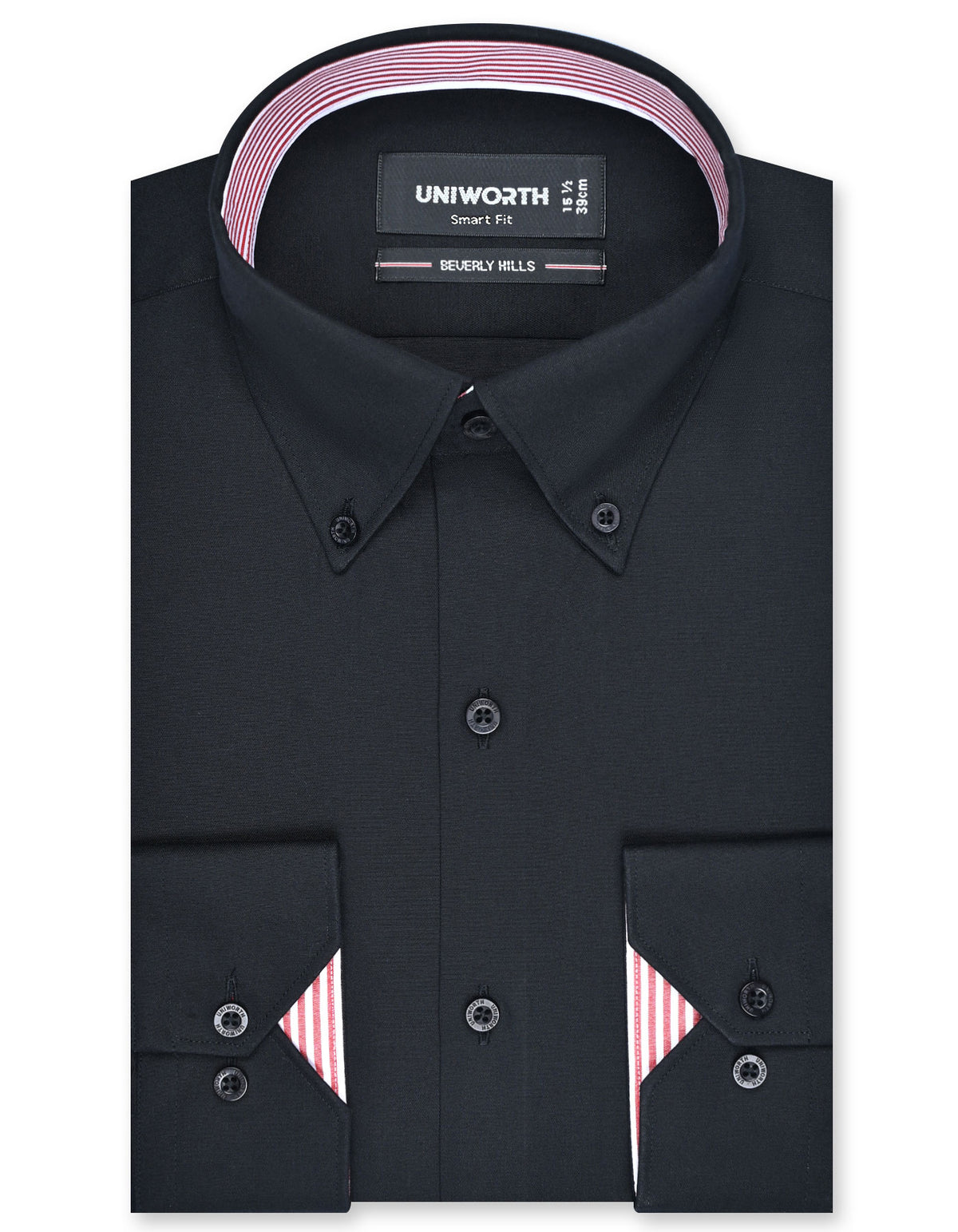 Plain Black Tailored Smart Fit Shirt FS1407-4SF-14.5