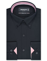 Plain Black Tailored Smart Fit Shirt FS1407-4SF-14.5