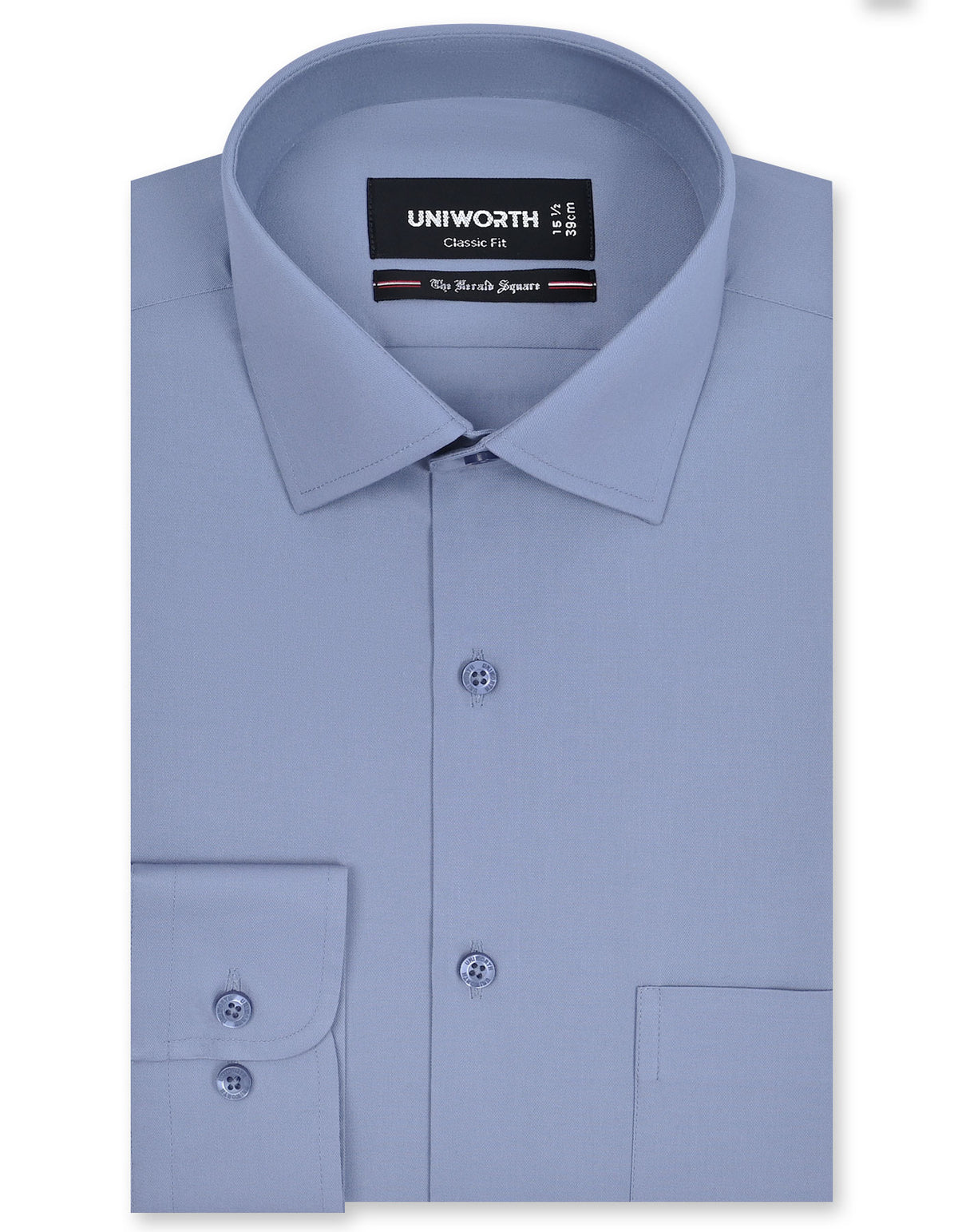 Plain L Grey Classic Fit Shirt FS1636-1RF-14.5