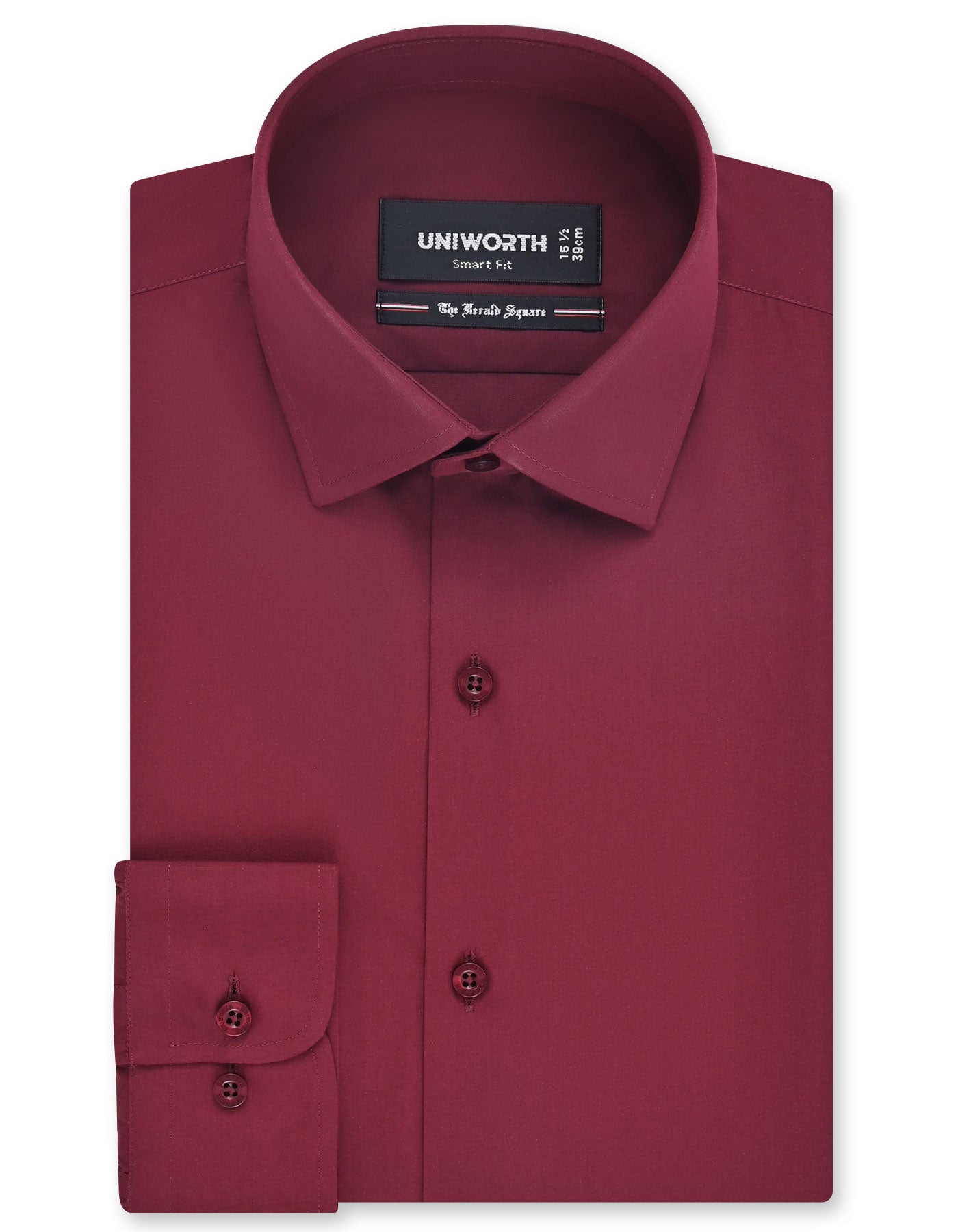 Plain Maroon Tailored Smart Fit Shirt FS1646-1SF-14.5