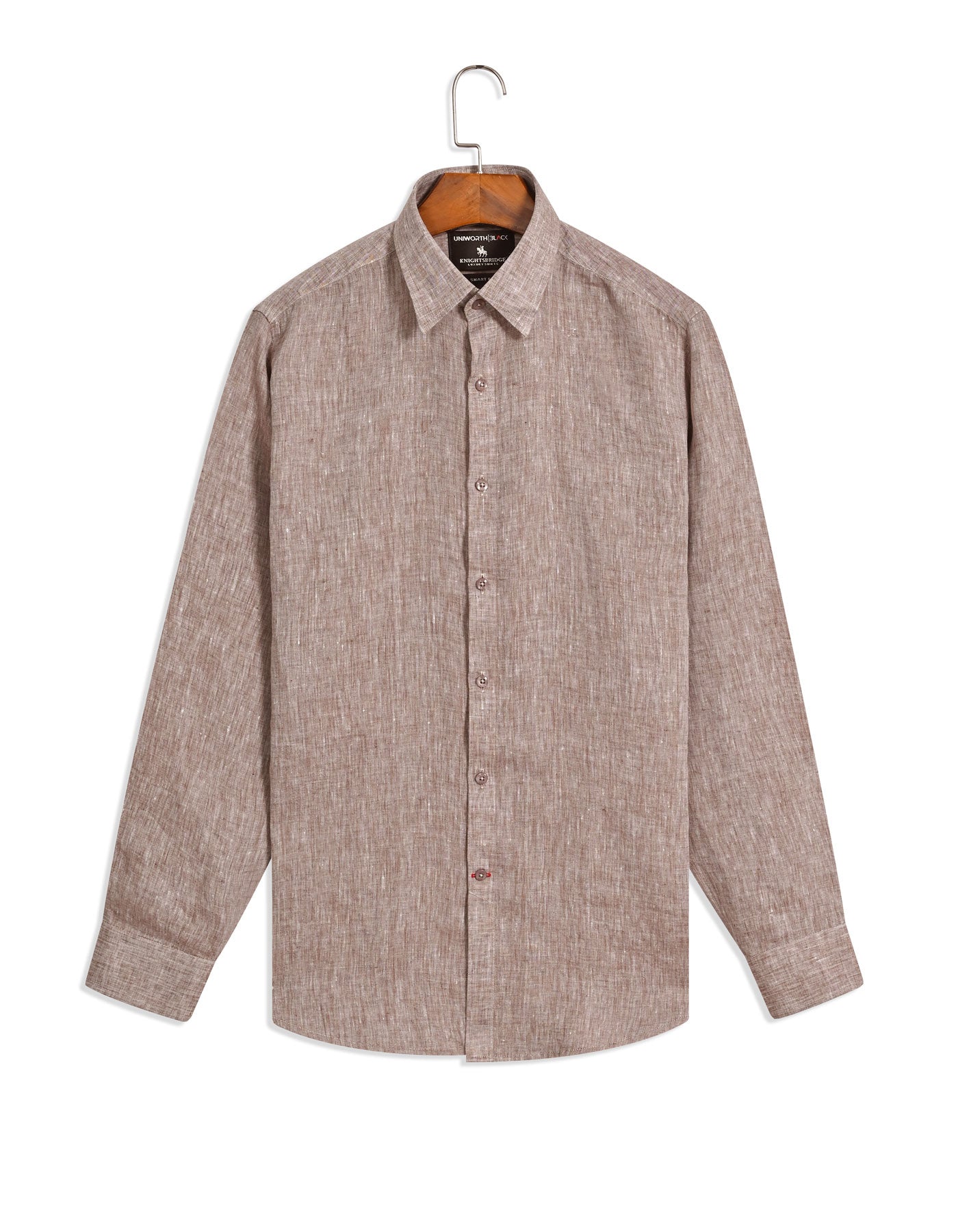 Plain L Brown Tailored Smart Fit Shirt FS2418-2SF-15.5