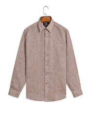 Plain L Brown Tailored Smart Fit Shirt FS2418-2SF-15.5