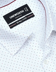 Printed White Classic Fit Shirt FS835RH-15