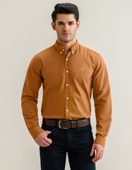 Rust Embriodery Plain Casual Shirt CS2416R-M
