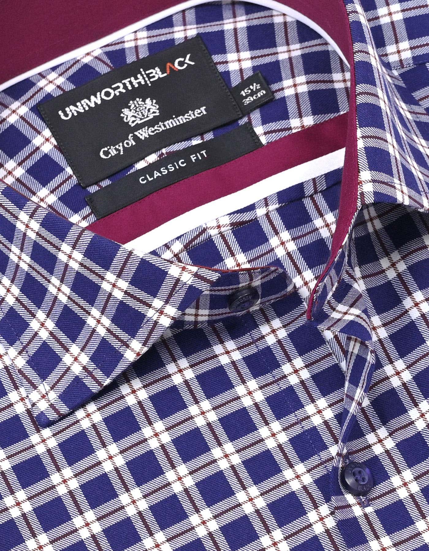 Check Blue Classic Fit Shirt FS2936RF-15