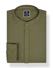 Olive Embriodery Plain Casual Shirt CS2371-1R-S