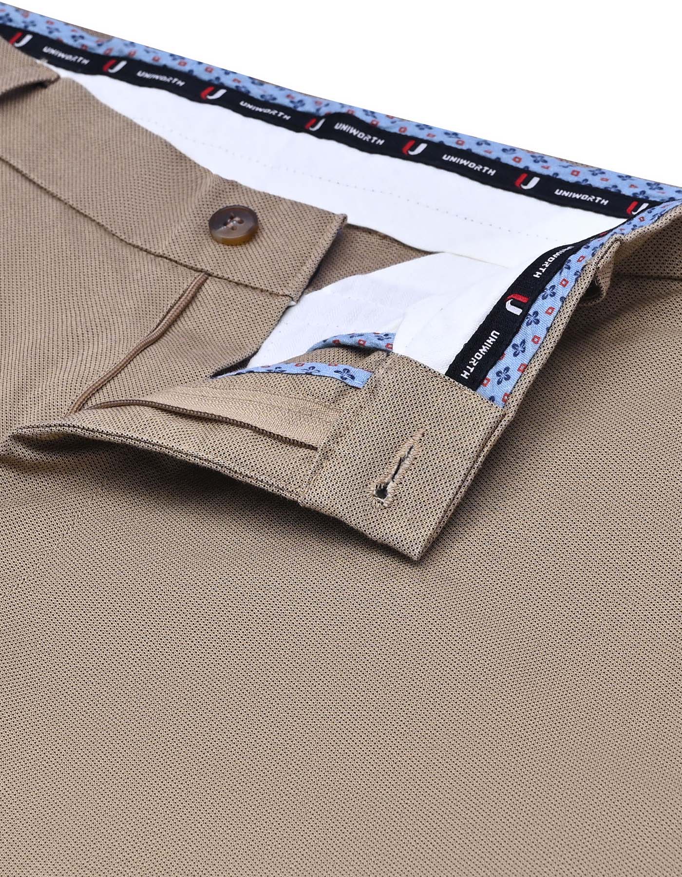 L Khaki Smart Fit Cotton Trouser FTC2549S-34