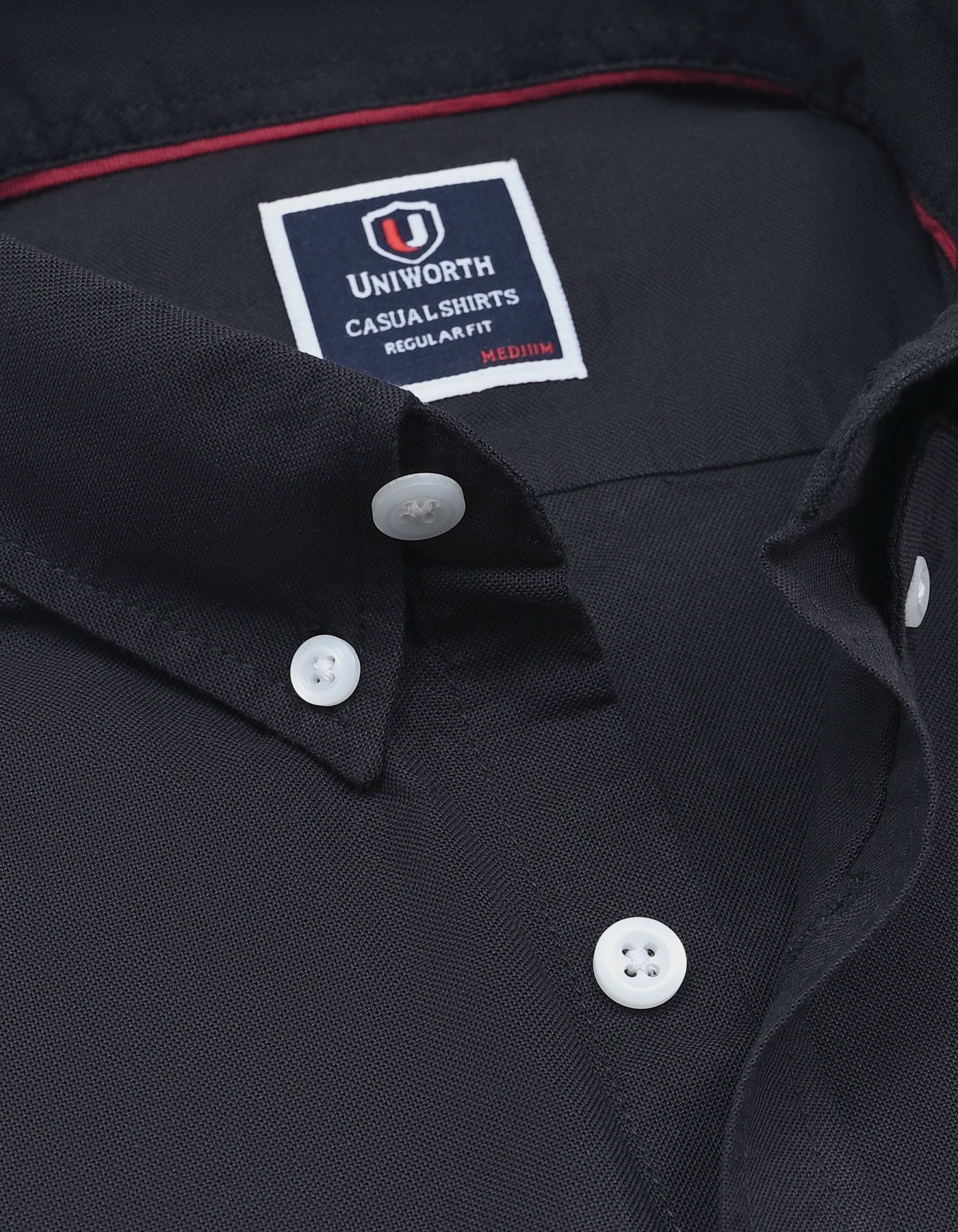 Black Embriodery Plain Casual Shirt CS2413R-L