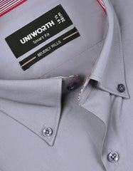 Plain Grey Tailored Smart Fit Shirt FS1409-2SF-15