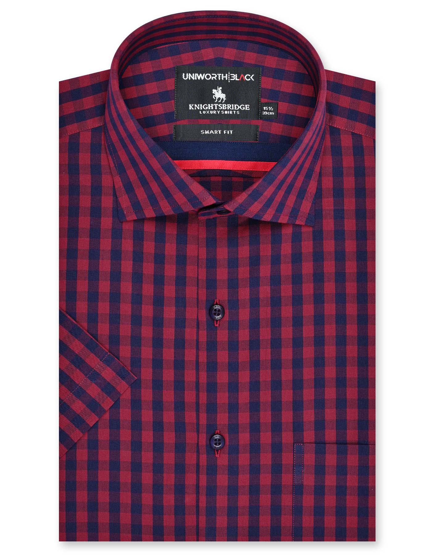 Check Maroon Smart Fit Shirt FS2952SH-14.5