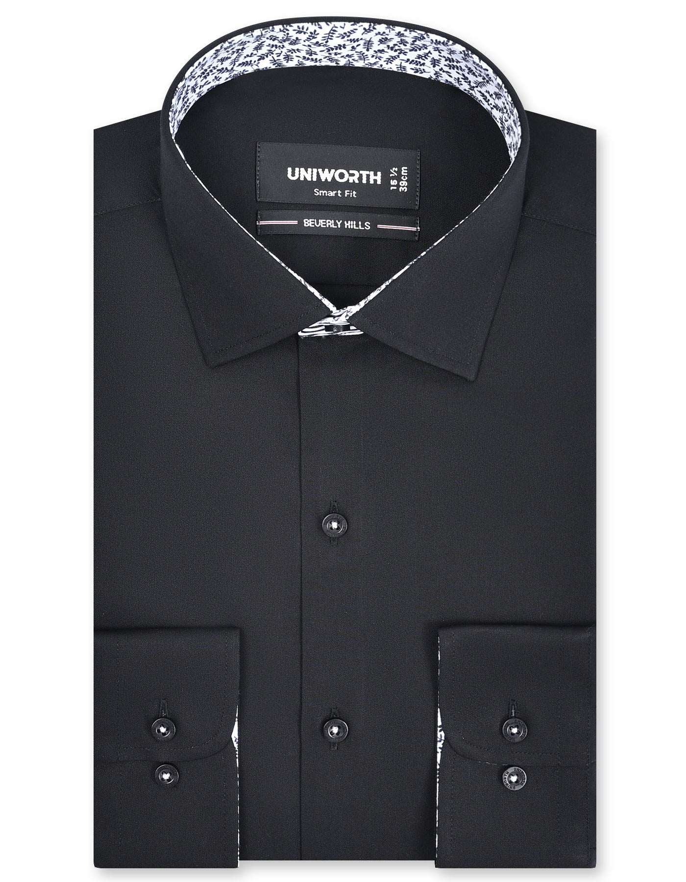 Plain Black Tailored Smart Fit Shirt FS1600-4SF-14.5
